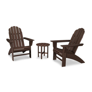 POLYWOOD Vineyard 3-Piece Curveback Adirondack Set - Mahogany